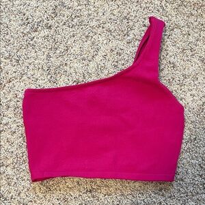 Aritzia Fuchsia One-Shoulder Tank Top